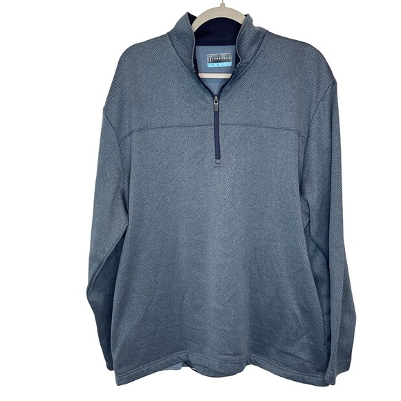 PGA Tour Other - PGA Tour Mens XL Quarter Zip‎ Pullover Blue Grey Textured Golf Sweater Long-Slv